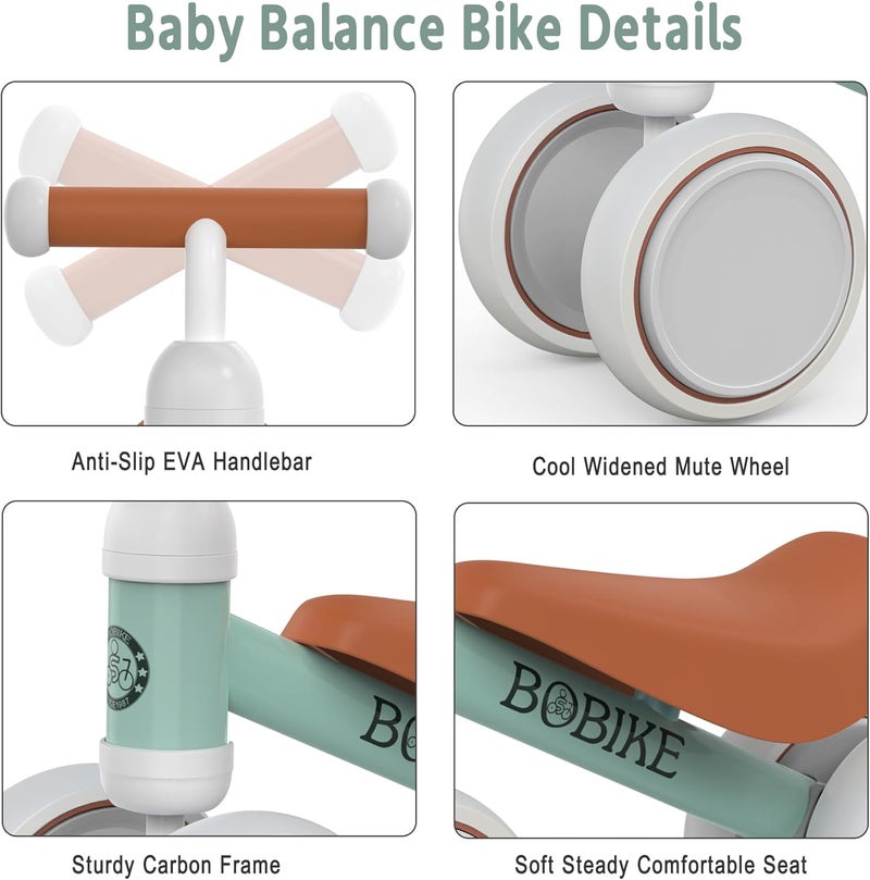 Bobike Baby Balance Bike Toys for 12-36 Months Kids Toy Boy Girls Gifts Toddler Best First Birthday Gift Children Walker No Pedal Infant 4 Wheels Bicycle (Light Green) - Image 2